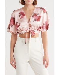 WeWoreWhat - Dolman Sleeve Tie Front Top - Lyst
