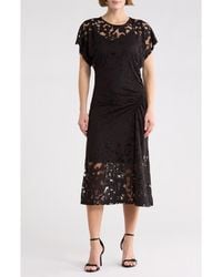BOSS - Ebuna Floral Semi Sheer T-Shirt Dress - Lyst