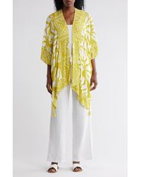 Vince Camuto - Abstract Tassel Trim Ruana - Lyst