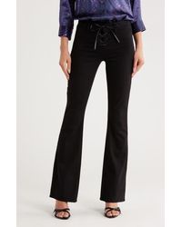 L'Agence - Charis Lace-Up High Waist Flare Leg Jeans - Lyst
