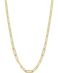 Effy - Diamond Paper Clip Chain Necklace - Lyst
