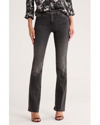 L'Agence - Ruth High Waist Raw Hem Straight Leg Jeans - Lyst
