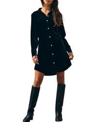 Faherty - Genevieve Long Sleeve Stretch Velvet Shirtdress - Lyst