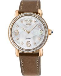 Gv2 - Ravenna Diamond Dial Swiss Quartz Leather Strap Watch, 37Mm - Lyst