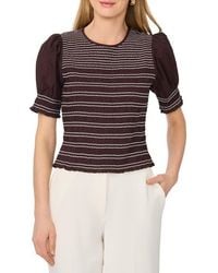 Parker - Smocked Puff Sleeve Cotton Top - Lyst