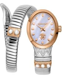 Roberto Cavalli - Serpente Ornato Snake Wraparound Bracelet Watch, 22.5Mm X 34Mm - Lyst