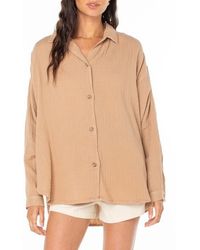 Roxy - Morning Time Cotton Gauze Button-Up Shirt - Lyst