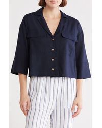 Ellen Tracy - Boxy Cuffed Sleeve Button-Down Shirt - Lyst