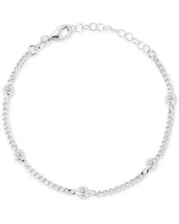 Glaze Jewelry - Cubic Zirconia Station Curb Chain Bracelet - Lyst