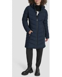 DKNY - Cire Packable Hooded Longline Puffer Jacket - Lyst