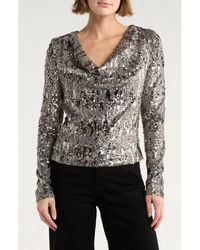 Ramy Brook - Nicole Long Sleeve Sequin Top - Lyst