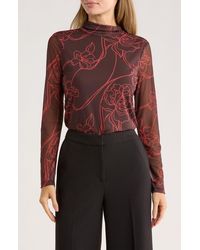 Sanctuary - Mesh Mock Neck Top - Lyst