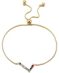 Adornia - Mixed Crystal Initial Chain Bracelet - Lyst