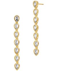 Savvy Cie Jewels - Pear Cz Linear Drop Earrings - Lyst
