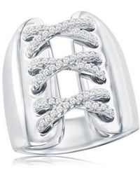 Suzy Levian - Cubic Zirconia Wide Triple Cross Over Ring - Lyst