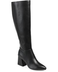 Journee Collection - Landree Vegan Leather Block Heel Boot - Lyst