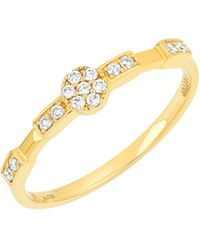 Bony Levy - 18k Yellow Gold Pavé Diamond Stackable Ring - Lyst