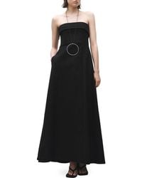 Mango - Strapless Fit & Flare Maxi Cocktail Dress - Lyst