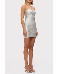Hervé Léger - The Metallic Isla Strapless Body-Con Bandage Minidress - Lyst