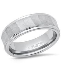 HMY Jewelry - Faceted Brushed Band Ring - Lyst
