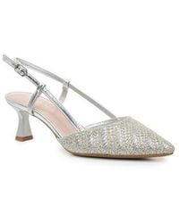 Nicole Miller - Slingback Metallic Woven Pump - Lyst
