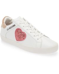 Love Moschino - Glitter Heart Low Top Sneaker - Lyst