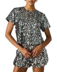 Steve Madden - Cressa Sequin & Paillette Crop Top - Lyst