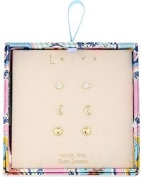 Leith - 3-Pack Assorted Cz Celestial Stud Earrings - Lyst