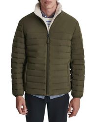 DKNY - Water Resistant Faux Shearling Lined Quilted Jacket - Lyst