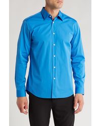 Theory - Irving Long Sleeve Cotton Button-up Shirt - Lyst
