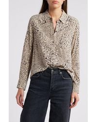 Rails - Kate Wild Cat Print Button-Up Shirt - Lyst