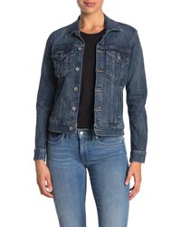 Lucky Brand Womens Fall Quilted Midi Coat Blue S