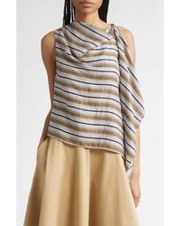 A.L.C. - Lota Stripe Side Drape Sleeveless Top - Lyst