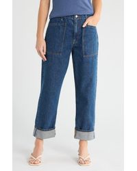 RE/DONE - The Bender High Waist Cuff Straight Leg Jeans - Lyst