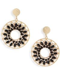 Cara - Beaded Frontal Hoop Earrings - Lyst
