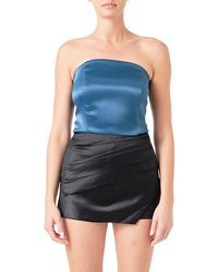 Endless Rose - Strapless Satin Crop Top - Lyst