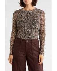 Sanctuary - Print Long Sleeve Sheer Top - Lyst