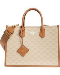 MCM - Medium Himmel Lauretos Coated Canvas Tote - Lyst