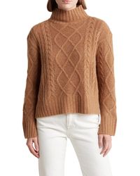 360cashmere - Lyra Mock Neck Cable Knit Cashmere Sweater - Lyst