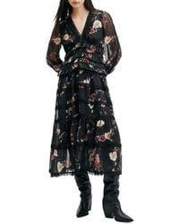 AllSaints - Zora Long Sleeve Tiered Dress - Lyst