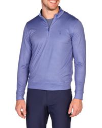 Tailorbyrd - Diamond Print Long Sleeve Performance Quarter Zip Polo - Lyst
