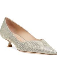 Stuart Weitzman - Eva Kitten Heel Pointed Toe Pump - Lyst