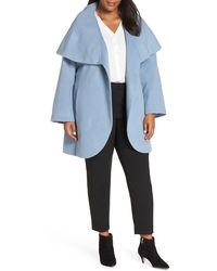 Tahari - Marla Cutaway Wrap Coat With Oversize Collar - Lyst