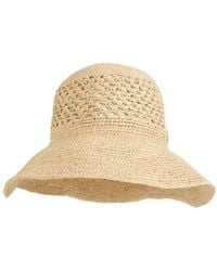 Bruno Magli - Straw Crochet Packable Floppy Hat - Lyst