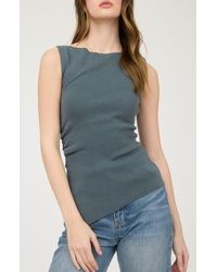 Blu Pepper - Asymmetric Gathered Knit Tank Top - Lyst