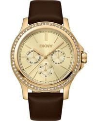 DKNY - 316L Leather Strap Watch - Lyst
