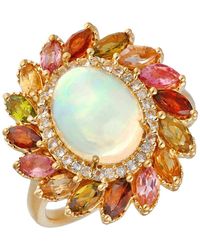 YS GEMS - Ethiopian Opal Oval Halo Ring - Lyst