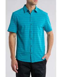 COTOPAXI - Cambio Stripe Stretch Short Sleeve Button-up Shirt - Lyst
