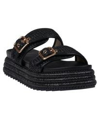 Gc Shoes - Lorena Raffia Platform Slide Sandal - Lyst