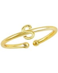 Savvy Cie Jewels - 18K Plated Initial Ring - Lyst